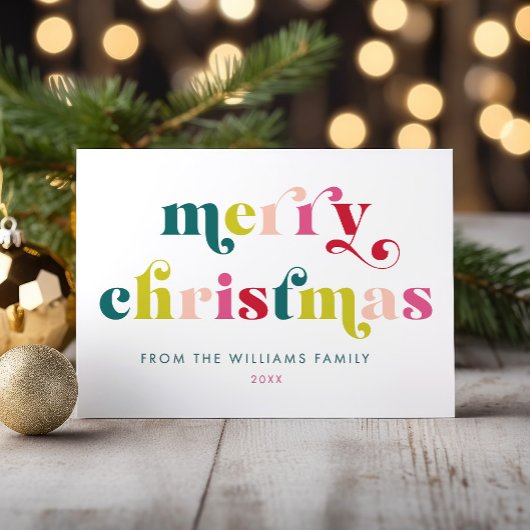 Cartes Pour Fêtes Annuelles Joyeux Noël moderne multicolore