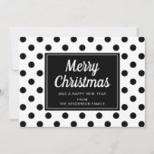 Cartes Pour Fêtes Annuelles Joyeux Noël moderne noir et blanc (Devant)