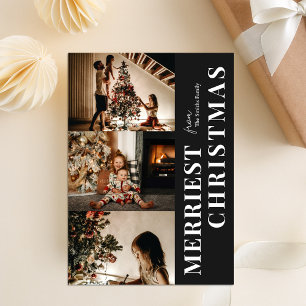 Cartes Pour Fêtes Annuelles Joyeux Noël moderne noir photo Script