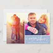 Cartes Pour Fêtes Annuelles Joyeux Noël moderne noir Script photo superpositio (Dos)