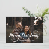 Cartes Pour Fêtes Annuelles Joyeux Noël moderne Nom de famille Photo Tartan Ho (Debout devant)