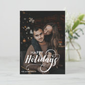 Cartes Pour Fêtes Annuelles Joyeux Noël moderne Nom de la famille Tartan (Debout devant)