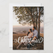 Cartes Pour Fêtes Annuelles Joyeux Noël moderne Nom de la famille Tartan (Devant)