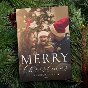 Cartes Pour Fêtes Annuelles Joyeux Noël Moderne Photo Élégante