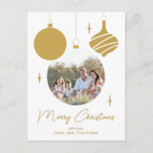 Cartes Pour Fêtes Annuelles Joyeux Noël moderne Photo Gold Script (Devant)