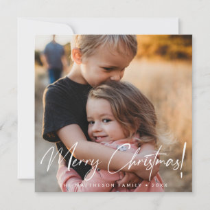 Cartes Pour Fêtes Annuelles Joyeux Noël moderne photo manuscrite