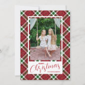 Cartes Pour Fêtes Annuelles Joyeux Noël Moderne Photo Plaid (Devant)