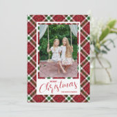 Cartes Pour Fêtes Annuelles Joyeux Noël Moderne Photo Plaid (Debout devant)