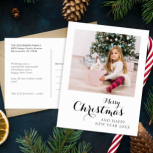 Cartes Pour Fêtes Annuelles Joyeux Noël moderne photo simple