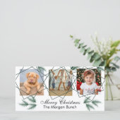 Cartes Pour Fêtes Annuelles Joyeux Noël moderne Pineneedle 3 Photo Collage (Debout devant)