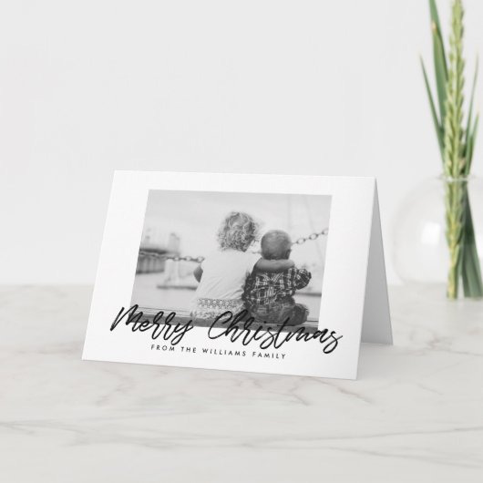 Cartes Pour Fêtes Annuelles Joyeux Noël moderne police noire (Devant)