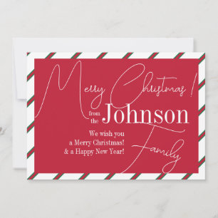 Cartes Pour Fêtes Annuelles Joyeux Noël Moderne Rouge et Vert