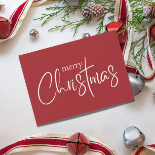 Cartes Pour Fêtes Annuelles Joyeux Noël Moderne Rouge Férié