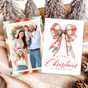 Cartes Pour Fêtes Annuelles Joyeux Noël moderne rouge vert