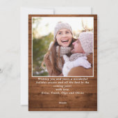 Cartes Pour Fêtes Annuelles Joyeux Noël Moderne Rustique 4 PHOTO Salutation (Dos)