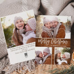 Cartes Pour Fêtes Annuelles Joyeux Noël Moderne Rustique 4 PHOTO Salutation<br><div class="desc">Joyeux Noël moderne 4 PHOTO Greeting Holiday Card.</div>