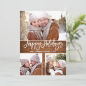 Cartes Pour Fêtes Annuelles Joyeux Noël Moderne Rustique 4 PHOTO Salutation (Debout devant)