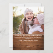 Cartes Pour Fêtes Annuelles Joyeux Noël Moderne Rustique 4 PHOTO Salutation (Dos)