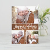 Cartes Pour Fêtes Annuelles Joyeux Noël Moderne Rustique 4 PHOTO Salutation (Debout devant)