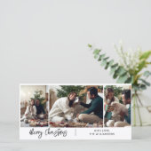 Cartes Pour Fêtes Annuelles Joyeux Noël moderne Script 3 Photo Collage (Debout devant)