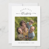Cartes Pour Fêtes Annuelles Joyeux Noël moderne Script photo de famille (Devant)