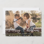 Cartes Pour Fêtes Annuelles Joyeux Noël moderne Script PHOTO Salutation (Devant)