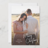 Cartes Pour Fêtes Annuelles Joyeux Noël moderne Script Photo simple (Devant)