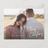 Cartes Pour Fêtes Annuelles Joyeux Noël moderne Script Photo simple (Devant)