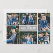 Cartes Pour Fêtes Annuelles Joyeux Noël moderne Silver Photo Collage (Devant)