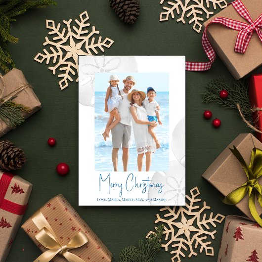 Cartes Pour Fêtes Annuelles Joyeux Noël Moderne Simple Bleu Dollar