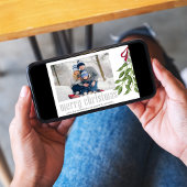 Cartes Pour Fêtes Annuelles Joyeux Noël Moderne Simple Mistletoe One Photo