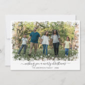 Cartes Pour Fêtes Annuelles Joyeux Noël moderne Snow Snowflake Script Photo (Devant)
