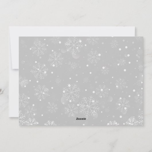 Cartes Pour Fêtes Annuelles Joyeux Noël moderne Snow Snowflake Script Photo (Dos)