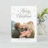 Cartes Pour Fêtes Annuelles Joyeux Noël moderne Starry Script 2 Photos (Debout devant)