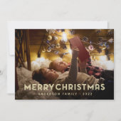 Cartes Pour Fêtes Annuelles Joyeux Noël moderne Typographie simple (Devant)