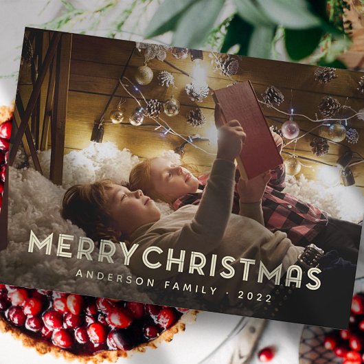 Cartes Pour Fêtes Annuelles Joyeux Noël moderne Typographie simple