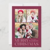 Cartes Pour Fêtes Annuelles Joyeux Noël moderne violet 7 Photo Collage (Devant)