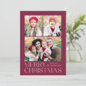 Cartes Pour Fêtes Annuelles Joyeux Noël moderne violet 7 Photo Collage (Debout devant)