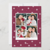 Cartes Pour Fêtes Annuelles Joyeux Noël moderne violet 7 Photo Collage (Dos)