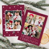 Cartes Pour Fêtes Annuelles Joyeux Noël moderne violet 7 Photo Collage