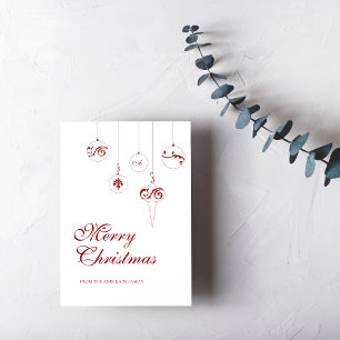 Cartes Pour Fêtes Annuelles Joyeux Noël Monogramme Boule Rouge