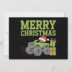 Cartes Pour Fêtes Annuelles Joyeux Noël Monster Truck Garçons Tout-Petits Xmas
