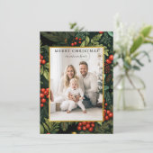 Cartes Pour Fêtes Annuelles Joyeux Noël! Motif de Noël, photo simple (Debout devant)