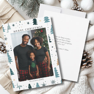 Cartes Pour Fêtes Annuelles Joyeux Noël! Motif de Noël, photo simple