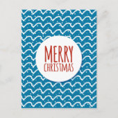 Cartes Pour Fêtes Annuelles Joyeux Noël Motif sans couture Texture bleue (Devant)