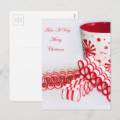 Cartes Pour Fêtes Annuelles Joyeux Noël Mug et Ruban Candy (Devant / Derrière)