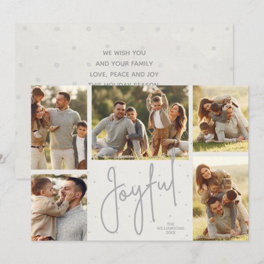 Cartes Pour Fêtes Annuelles JOYEUX Noël Multi Photo (Devant / Derrière)