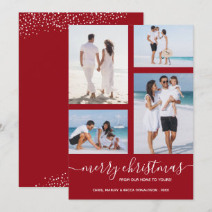 Cartes Pour Fêtes Annuelles Joyeux Noël multi photo canneberge