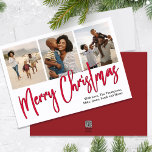 Cartes Pour Fêtes Annuelles Joyeux Noël Multi Photo Rouge Calligraphie Script<br><div class="desc">Ce design comprend un joli carte photo de calligraphie de Noël avec un collage multi-photo trois modèles, un minimaliste minimaliste simple, un carte photo de vacances de Noël, une photo de famille minimaliste simple, un classique élégant de Noël traditionnel, un script de calligraphie branché, un modèle trois cartes photos, une...</div>