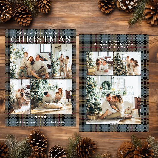 Cartes Pour Fêtes Annuelles Joyeux Noël multiphoto Plaid